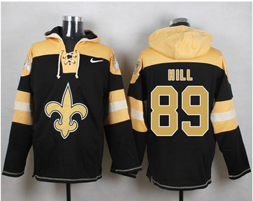 Nike New Orleans Saints #89 Josh Hill Black Player Pullover NFL Hoodie Nike New Orleans Saints #89 Josh Hill Black Player Pullover NFL Hoodie