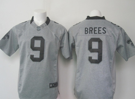 Nike New Orleans Saints #9 Drew Brees Gray Men''s Stitched NFL Limited Gridiron Gray Jersey Nike New Orleans Saints #9 Drew Brees Gray Men''s Stitched NFL Limited Gridiron Gray Jersey