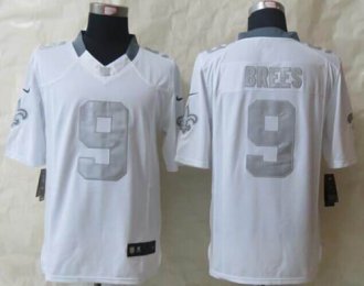 Nike New Orleans Saints #9 Drew Brees White NFL Limited Platinum Jersey Nike New Orleans Saints #9 Drew Brees White NFL Limited Platinum Jersey
