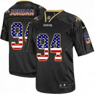 Nike New Orleans Saints #94 Cameron Jordan Black NFL Elite USA Flag Fashion Jersey Nike New Orleans Saints #94 Cameron Jordan Black NFL Elite USA Flag Fashion Jersey