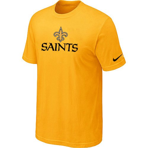 NEW NFL New Orleans Saints Authentic Logo T-Shirt Yellow