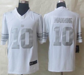 Nike New York Giants #10 Eli Manning White NFL Limited Platinum Jersey Nike New York Giants #10 Eli Manning White NFL Limited Platinum Jersey
