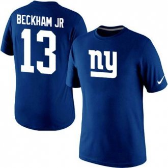 Nike New York Giants #13 Odell Beckham Jr Name & Number NFL T-Shirt Blue Nike New York Giants #13 Odell Beckham Jr Name & Number NFL T-Shirt Blue