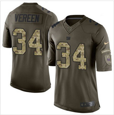 Nike New York Giants #34 Shane Vereen Green Men's Stitched NFL Limited Salute to Service Jersey Nike New York Giants #34 Shane Vereen Green Men's Stitched NFL Limited Salute to Service Jersey