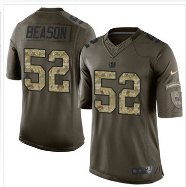 Nike New York Giants #52 Jon Beason Green Men's Stitched NFL Limited Salute to Service Jersey Nike New York Giants #52 Jon Beason Green Men's Stitched NFL Limited Salute to Service Jersey