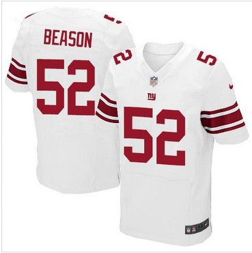 Nike New York Giants #52 Jon Beason White Men's Stitched NFL Elite Jersey Nike New York Giants #52 Jon Beason White Men's Stitched NFL Elite Jersey