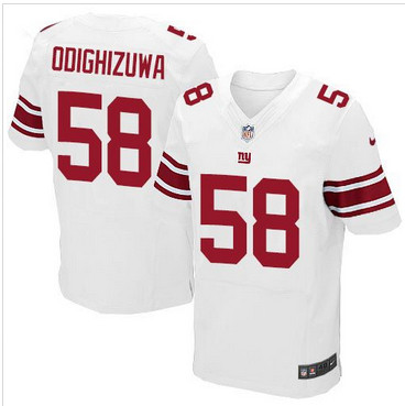 Nike New York Giants #58 Owa Odighizuwa White Men's Stitched NFL Elite Jersey Nike New York Giants #58 Owa Odighizuwa White Men's Stitched NFL Elite Jersey