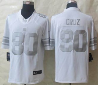 Nike New York Giants #80 Victor Cruz White NFL Limited Platinum Jersey Nike New York Giants #80 Victor Cruz White NFL Limited Platinum Jersey