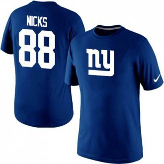 Nike New York Giants #88 Hakeem Nicks Name & Number NFL T-Shirt Blue Nike New York Giants #88 Hakeem Nicks Name & Number NFL T-Shirt Blue