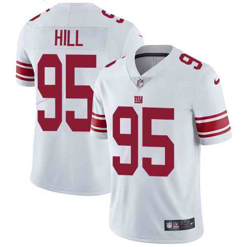 Nike New York Giants 95 B.J. Hill White Men's Stitched NFL Vapor Untouchable Limited Jersey