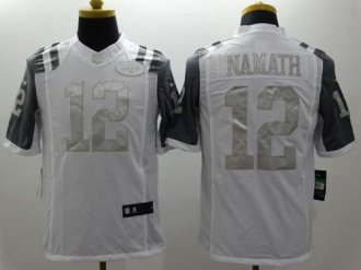 Nike New York Jets #12 Joe Namath White Men's Stitched NFL Limited Platinum Jersey Nike New York Jets #12 Joe Namath White Men's Stitched NFL Limited Platinum Jersey