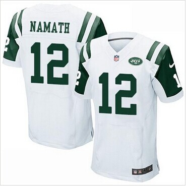 Nike New York Jets #12 Joe Namath White NFL Elite Jersey