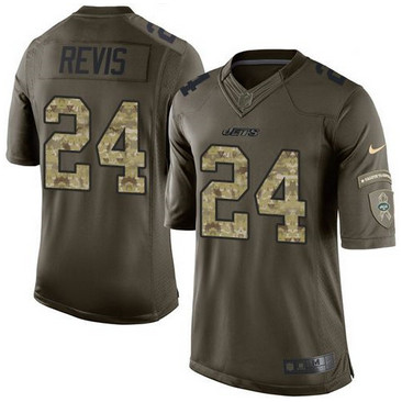 Nike New York Jets #24 Darrelle Revis Green Men's Stitched NFL Limited Salute to Service Jersey