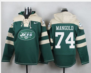 Nike New York Jets #74 Nick Mangold Green Player Pullover NFL Hoodie