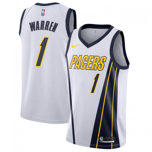 Nike Pacers #1 TJ Warren White NBA Swingman Earned Edition Jersey