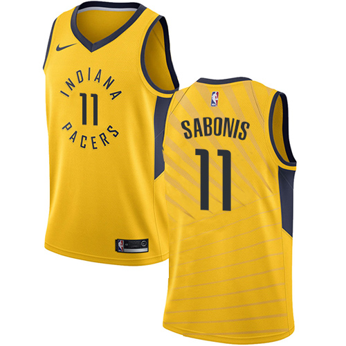 Nike Pacers #11 Domantas Sabonis Gold NBA Swingman Statement Edition Jersey Nike Pacers #11 Domantas Sabonis Gold NBA Swingman Statement Edition Jersey