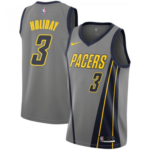 Nike Pacers #3 Aaron Holiday Gray NBA Swingman City Edition 2018 19 Jersey Nike Pacers #3 Aaron Holiday Gray NBA Swingman City Edition 2018 19 Jersey