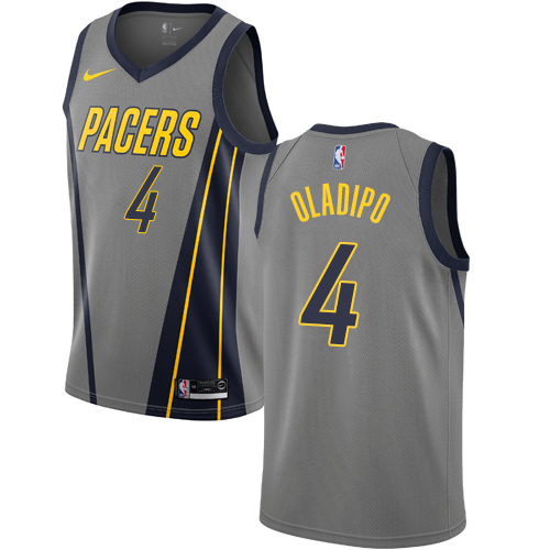 Nike Pacers #4 Victor Oladipo Gray NBA Swingman City Edition 2018 19 Jersey Nike Pacers #4 Victor Oladipo Gray NBA Swingman City Edition 2018 19 Jersey