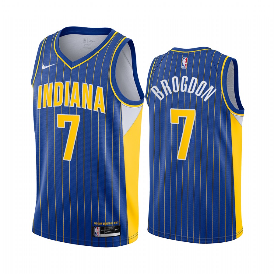 Nike Pacers #7 Malcolm Brogdon Blue NBA Swingman 2020-21 City Edition Jersey Nike Pacers #7 Malcolm Brogdon Blue NBA Swingman 2020-21 City Edition Jersey