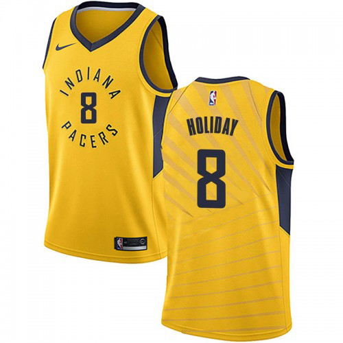 Nike Pacers #8 Justin Holiday Gold NBA Swingman Statement Edition Jersey