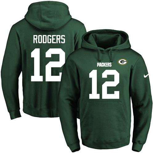 Nike Packers #12 Aaron Rodgers Green Name & Number Pullover NFL Hoodie Nike Packers #12 Aaron Rodgers Green Name & Number Pullover NFL Hoodie