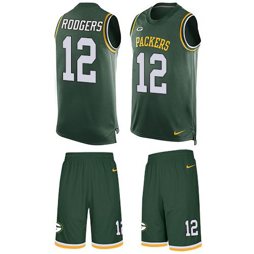 Nike Packers #12 Aaron Rodgers Green Team Color Men's Stitched NFL Limited Tank Top Suit Jersey Nike Packers #12 Aaron Rodgers Green Team Color Men's Stitched NFL Limited Tank Top Suit Jersey