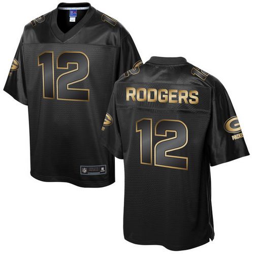 Nike Packers #12 Aaron Rodgers Pro Line Black Gold Collection Men's Stitched NFL Game Jersey Nike Packers #12 Aaron Rodgers Pro Line Black Gold Collection Men's Stitched NFL Game Jersey