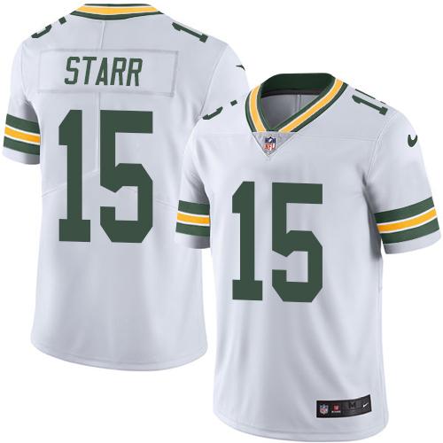 Nike Packers #15 Bart Starr White Men's Stitched NFL Limited Rush Jersey Nike Packers #15 Bart Starr White Men's Stitched NFL Limited Rush Jersey