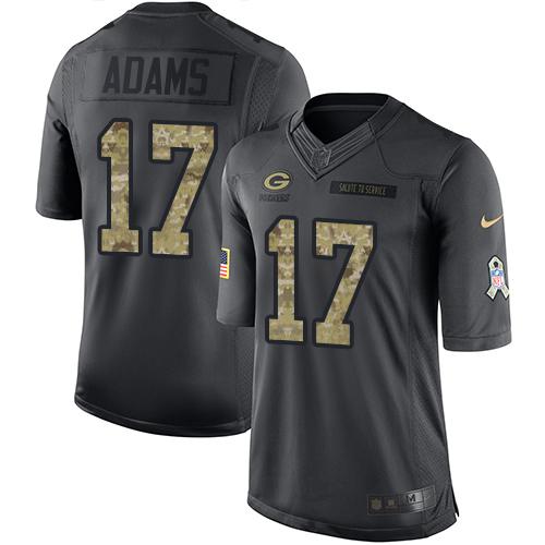 Nike Packers #17 Davante Adams Black Men's Stitched NFL Limited 2016 Salute To Service Jersey Nike Packers #17 Davante Adams Black Men's Stitched NFL Limited 2016 Salute To Service Jersey
