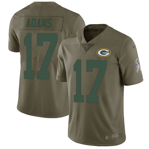 Nike Packers #17 Davante Adams Olive Men's Stitched NFL Limited 2017 Salute To Service Jersey Nike Packers #17 Davante Adams Olive Men's Stitched NFL Limited 2017 Salute To Service Jersey