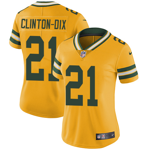 Nike Packers #21 Ha Ha Clinton-Dix Yellow Women's Stitched NFL Limited Rush Jersey