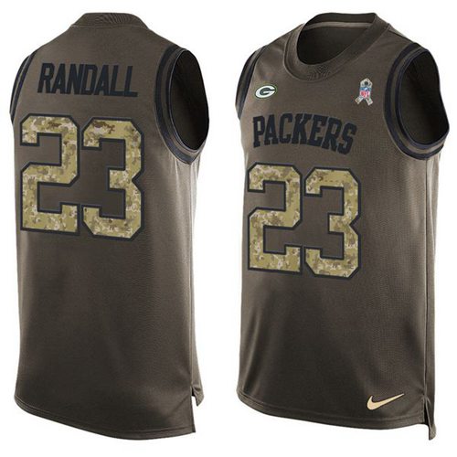 Nike Packers #23 Damarious Randall Green Men's Stitched NFL Limited Salute To Service Tank Top Jersey Nike Packers #23 Damarious Randall Green Men's Stitched NFL Limited Salute To Service Tank Top Jersey