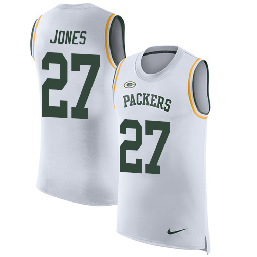 Nike Packers #27 Josh Jones White Men's Stitched NFL Limited Rush Tank Top Jersey Nike Packers #27 Josh Jones White Men's Stitched NFL Limited Rush Tank Top Jersey