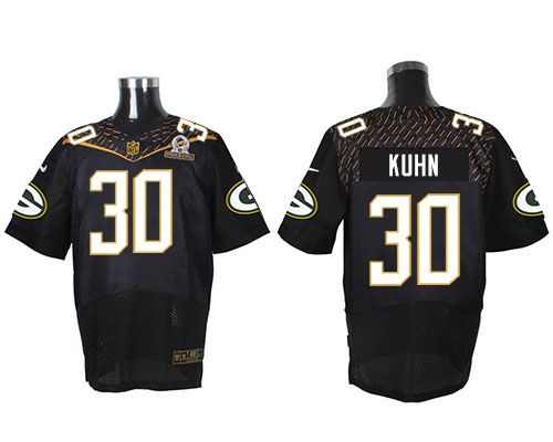 Nike Packers #30 John Kuhn Black 2016 Pro Bowl Men's Stitched NFL Elite Jersey