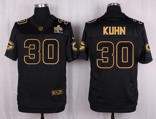 Nike Packers #30 John Kuhn Black Men's Stitched NFL Elite Pro Line Gold Collection Jersey