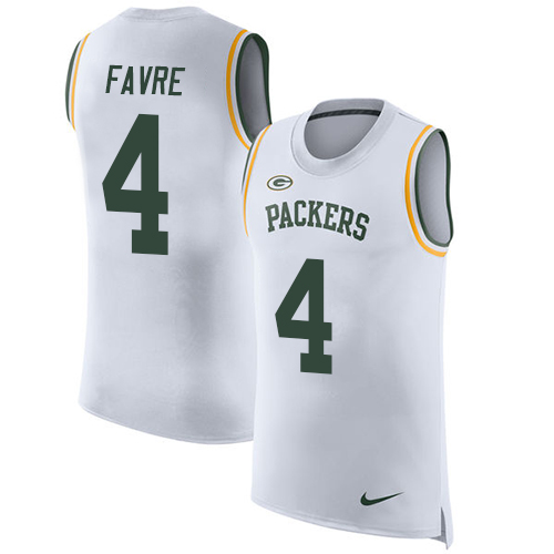 Nike Packers #4 Brett Favre White Men's Stitched NFL Limited Rush Tank Top Jersey Nike Packers #4 Brett Favre White Men's Stitched NFL Limited Rush Tank Top Jersey