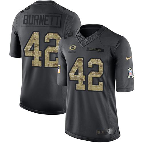 Nike Packers #42 Morgan Burnett Black Men's Stitched NFL Limited 2016 Salute To Service Jersey Nike Packers #42 Morgan Burnett Black Men's Stitched NFL Limited 2016 Salute To Service Jersey