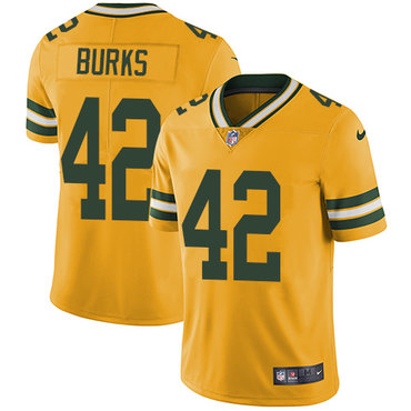 Nike Packers #42 Oren Burks Yellow Men's Stitched NFL Limited Rush Jersey Nike Packers #42 Oren Burks Yellow Men's Stitched NFL Limited Rush Jersey