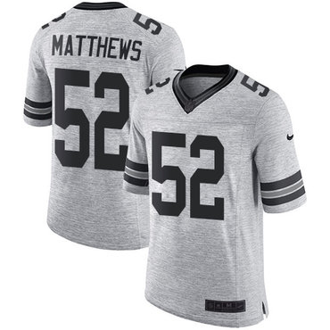 Nike Packers #52 Clay Matthews Gray Men's Stitched NFL Limited Gridiron Gray II Jersey Nike Packers #52 Clay Matthews Gray Men's Stitched NFL Limited Gridiron Gray II Jersey