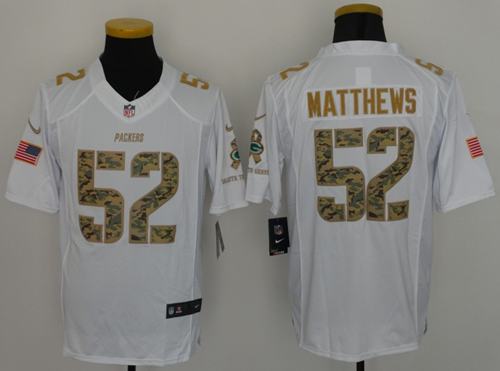 Nike Packers #52 Clay Matthews White Men's Stitched NFL Limited Salute To Service Jersey Nike Packers #52 Clay Matthews White Men's Stitched NFL Limited Salute To Service Jersey