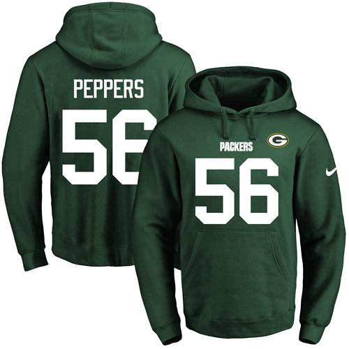 Nike Packers #56 Julius Peppers Green Name & Number Pullover NFL Hoodie Nike Packers #56 Julius Peppers Green Name & Number Pullover NFL Hoodie