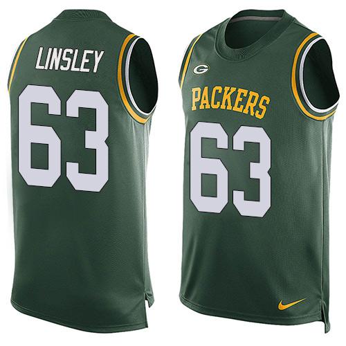 Nike Packers #63 Corey Linsley Green Team Color Men's Stitched NFL Limited Tank Top Jersey Nike Packers #63 Corey Linsley Green Team Color Men's Stitched NFL Limited Tank Top Jersey