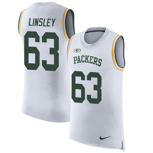 Nike Packers #63 Corey Linsley White Men's Stitched NFL Limited Rush Tank Top Jersey Nike Packers #63 Corey Linsley White Men's Stitched NFL Limited Rush Tank Top Jersey