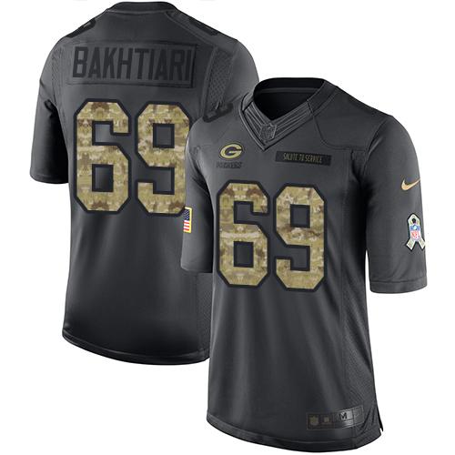 Nike Packers #69 David Bakhtiari Black Men's Stitched NFL Limited 2016 Salute To Service Jersey Nike Packers #69 David Bakhtiari Black Men's Stitched NFL Limited 2016 Salute To Service Jersey