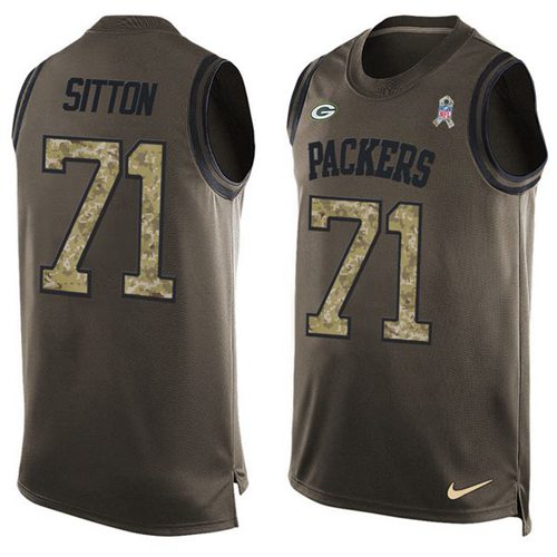 Nike Packers #71 Josh Sitton Green Men's Stitched NFL Limited Salute To Service Tank Top Jersey