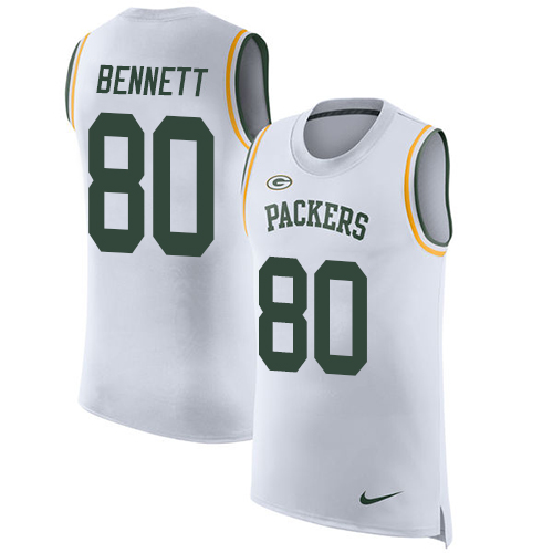 Nike Packers #80 Martellus Bennett White Men's Stitched NFL Limited Rush Tank Top Jersey Nike Packers #80 Martellus Bennett White Men's Stitched NFL Limited Rush Tank Top Jersey