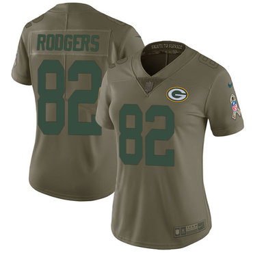 Nike Packers #82 Richard Rodgers Olive Women's Stitched NFL Limited 2017 Salute to Service Jersey