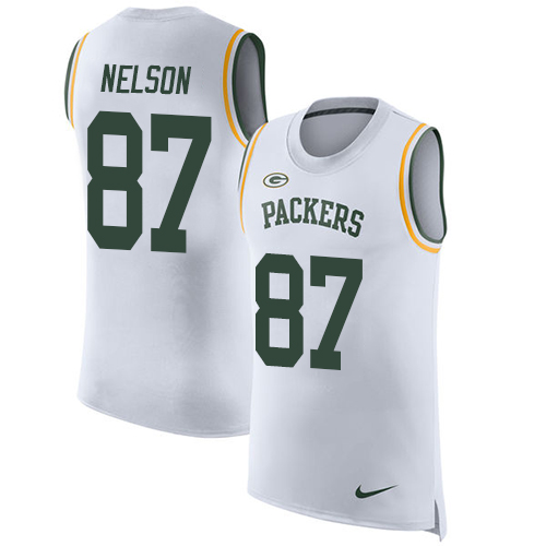 Nike Packers #87 Jordy Nelson White Men's Stitched NFL Limited Rush Tank Top Jersey Nike Packers #87 Jordy Nelson White Men's Stitched NFL Limited Rush Tank Top Jersey