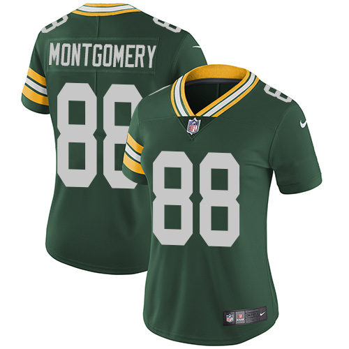 Nike Packers #88 Ty Montgomery Green Team Color Women's Stitched NFL Vapor Untouchable Limited Jersey