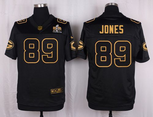 Nike Packers #89 James Jones Black Men's Stitched NFL Elite Pro Line Gold Collection Jersey